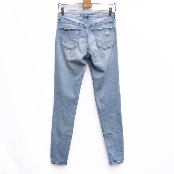 KanCan Jeans Womens 26 Blue Skinny Mid Rise Ripped Stretch Light Wash Denim - Picture 2 of 12